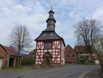 Bfeld, evangelische Fachwerkkirche, erbaut um 1700 (01.05.2022)