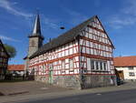Windhausen, alte Schule von 1861 und evangelische Kirche (14.05.2022)