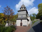 Thalitter, evangelische Bergkirche, Kirchturm erbaut von 1660 bis 1663, Kirchenschiff von 1715 (08.10.2022)