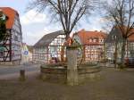 Korbach, Marktplatz mit mittelalterlichem Brunnen (12.04.2009)