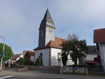 Wendershausen, evangelische Kirche, Saalkirche erbaut von 1739 bis 1740 durch den Landbaumeisters Giovanni Ghezzi (26.09.2023)