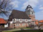 Weienborn, evangelische Kirche, erbaut ab 1577, erweitert 1697 (17.03.2024)