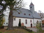 Pohl-Gns, evangelische Kirche, sptgotische Saalkirche mit Rechteckchor um 1500 (01.11.2021)