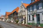 Lange Strasse in Hagenow hier mit der Hirsch Apotheke und dem Museeum.