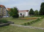 Ludwigslust; festlich geschmckter Bahnhofsvorplatz, anllich der BUGA 2009, 15.08.2009