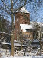 Grevesmhlen; Blick von der Brgerwiese auf die St.-Nicolai-Kirche, 30.01.2010