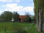 Kirche zu Gressow (NWM) gesehen von der Strae L 012 Kselow nach Gressow, 04.05.2010