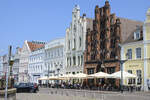 Giebelhuser am Markt in Wismar.