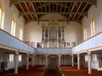 Penkun, Stadtkirche, Orgelempore mit Orgel von Barnim Grneberg (19.09.2012)