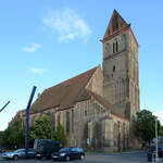 Die St.-Marien-Kirche in Anklam wurde um 1250 im Stile der Backsteingotik erbaut.