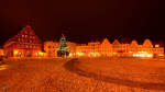 Weihnachtsstimmung auf dem Marktplatz in Greiswald zum Jahresende 2014.