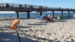 Unter der Seebrcke von Binz auf der Insel Rgen am 30.06.25.