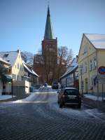 St.Marienkirche im Winter in Bergen/Rgen.