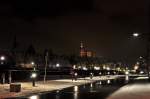 Blick auf die Nikolaikirche von Stralsund vom Querkanal aus am 07.01.2010