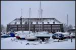 Segelboote im Winterlager.Ein kleiner Hauch von Sommer?  Stralsund am 14.02.10