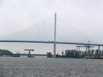 Blick vom Hafen auf die Ziegelgrabenbrücke und die neue Sundquerung im Oktober soll sie geöffnet werden.