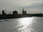 Stralsund am Strelasund,am 24.Juli 2013,am Abend.