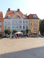 Haus mit Wappentier am alten Markt in Stralsund am 22.