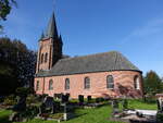Woquard, evangelische Kirche, einschiffiger Backsteinbau mit Westturm, erbaut im 19.
