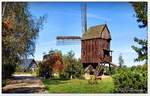 Bockwindmhle aus Niedersachsen im Mhlen-Park (Mhlenmuseum) Gifhorn.