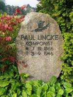 Grabstein von Paul Lincke in Goslar-Hahnenklee im Spätsommer 2010