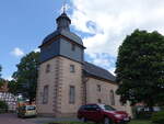 Reiffenhausen, evangelische Kirche, Saalkirche aus Bruchsteinen, erbaut 1742, Kirchturm erbaut 1796 (02.06.2022)