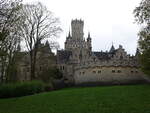 Nordstemmen, Schloss Marienburg, ehemalige Sommerresidenz der Knige von Hannover, neugotische Vierflgelanlage, erbaut von   1858 bis 1869 durch den Architekten Conrad Wilhelm Hase