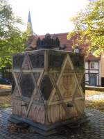 Denkmal fr die zerstrte Synagoge von Hildesheim im Sommer 2012