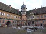 Bevern, Schloturm und Innenhof von Schloss Bevern (06.10.2021)