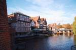 Blick auf die Huser am Stintmarkt in Lneburg, 28.10.2011