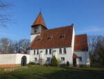 Raddestorf, evangelische Lutherkirche, verputzter Saalbau von 1926 (23.03.2026)
