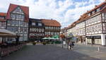 Bad Gandersheim, Fachwerkhuser am Marktplatz (29.09.2023)