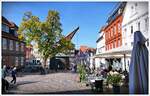 Stade am Fischmarkt, das historische Zentrum mit seinem Krahn am Hafen, erinnert an Lneburg auch dort steht so ein Krahn an der Ilmenau.