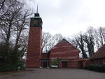 Fredenbeck, evangelische Martin Luther Kirche, erbaut von 1960 bis 1961 (28.03.2026)