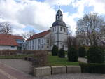 Blender, evangelische Kirche, Kirchturm erbaut 1764, Langhaus erbaut von 1825 bis 1827 nach Pl�nen von Ludwig Hellner (28.03.2026)