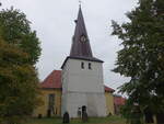 Sehnde, evangelische Kreuzkirche, Kirchturm erbaut um 1200, Kirchenschiff erbaut 1839 nach Pl�nen von Ernst Braun (18.09.2025)