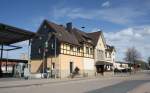 Bahnhofsgebude von Springe, am 14.04.2011.