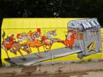 So umweltfreundlich wird in Aachen Strom produziert, dieses (legale!) Graffitikunstwerk hat sich der Aachener Energieversorger Stawag an eine Trafostation an der Forkenbeckstrasse sprhen lassen.