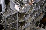 Stahltreppen im Landschaftspark Nord in Duisburg.