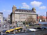 Blick vom Essener Hauptbahnhof nach Norden zum Hotel Handelshof.