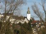 Blick auf die Altstadt Arnsberg mit Glockenturm im Februar 2011.