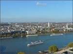 Blick vom Triangle auf den Rhein und die Kirche Sankt Kunibert am 08.11.08.