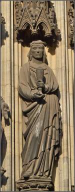 Kunst am Klner Dom - Heiligenfiguren.