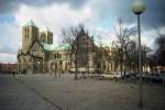 MNSTER, Januar 1982, Marktplatz mit Paulusdom (eingescanntes Foto)