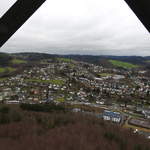 MORSBACH/OBERBERGISCHER KREIS/NRW  Am 24.1.2018 fllt der Blick auf die Stadt am uersten sdlichen Ende des OBERBERGISCHEN KREISES  vom Aussichtsturm auf der HOHEN HARDT(338,9