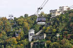 Seilbahn von Koblenz Nhe Deutsches Eck, ber den Rhein, vorbei an der Festung Ehrenbreitstein zum ehemaligen BUGA-Gelnde neben der Festung - 16.10.2017