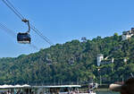 Koblenz - Seilbahn ber den Rhein vom Konrad-Adenauer-Ufer hoch zum Festungspark Ehrenbreitstein.