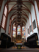 Klausen, Chorgesthl und Antwerpener Passionsaltar von 1480 in der Marienkirche (03.10.2016)