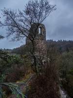 Ein Teil der Burgruine in Idar-Oberstein  am 29.01.2013.