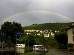 Regenbogen in Richtung Cochem-Cond, fotografiert am Cochemer Bahnhof.